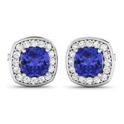 14 Kt White Gold Aquamarine Earrings