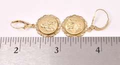 Amazing Guardian Angel Earrings in 14K Yellow Gold