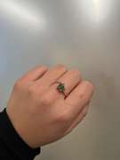 14kt Solid Yellow Gold, Emerald, and Diamond Ring