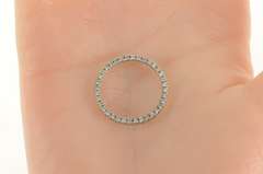 14K White Gold 0.50 Ctw Classic Round Circle Statement Pendant