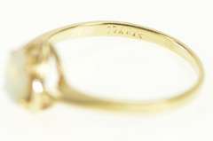 10K Yellow Gold Oval Natural Opal Classic Vintage Statement Ring