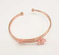 18kt Gold Plated Sterling Silver Gemstone Bangle Bracelet