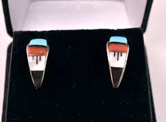 Native American Half Hoop Inlay Earrings