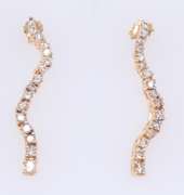 Brilliant Yellow Gold Diamond Dangle Earrings