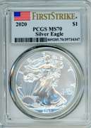2020 American Silver Eagle in PCGS MS70 First Strike