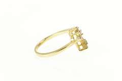 14K Yellow Gold Diamond Marquise Bypass Wedding Wrap Band Ring