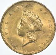 1855 $1 Indian Princess Head Gold Dollar