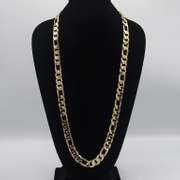 Huge 121.7 Grams MLB gold plated 14 Kt G.P. Figaro Necklace