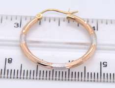Beautiful Tri Color Gold Hoop Earrings