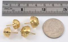 Two Pairs 14k Hemisphere Studs