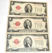 3 1928 G Red Seal US Notes