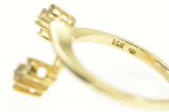 14K Yellow Gold Diamond Marquise Bypass Wedding Wrap Band Ring