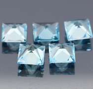 Vivid! 14.05ct princess cut sky blue Topaz set