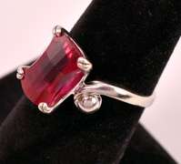 Gorgeous Ruby Ring in 14K White Gold