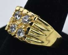 Square Top CZ Ring in 14K Yellow Gold