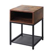 Nightstand 2-Tier Side Table with Adjustable Shelf