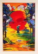 Peter Max, Original painting, mixed media on paper.
