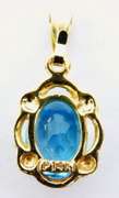 14K Brilliant Blue Topaz Pendant