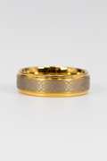 8mm Tungsten Carbide Wedding Band w/ Gold Platting & Design Size 14