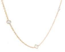 2.15ctw Princess and Round Diamond Station Necklace in 14K