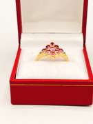 14kt Solid Yellow Gold & Pink Sapphire Ring