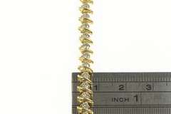 10K Yellow Gold 1.75 Ctw Diamond Classic Tennis Wavy Link Bracelet