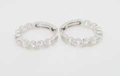 Inside-Out Diamond Hoop Earrings made in 14k White Gold