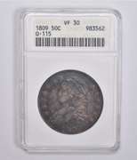 VF30 1809 Capped Bust Half Dollar O-115 ANACS