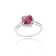 Sterling Silver Created Ruby Ring