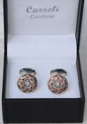 Handsome Pair Jeweled Style Cufflinks By Carelli