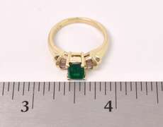 Incredible Emerald and Diamond Ring in Yellow Gold