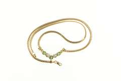 10K Yellow Gold 0.53 Ctw Marquise Emerald Diamond Chevron Necklace