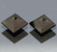 Princess cut 2.14ct midnight olive green Tourmaline pair