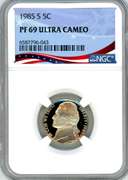 1985-S Jefferson Nickel in NGC PF69 Ultra Cameo