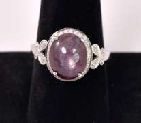 Star Sapphire Set In Sterling Ring