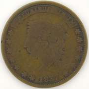1837 "Not One Cent" Hard Times Token HT-49