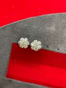certified 14k white gold and diamond studs