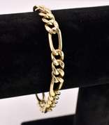 Brilliant Men's Figaro Chain Bracelet in 14K Yellow Gold