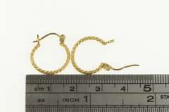 14K Yellow Gold Twist Rope Chain Pattern 15.9mm Hoop Earrings