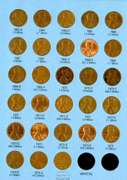 Set of Lincoln Wheat Cents 1941-1974-S in Album