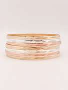 Amazing 18kt Gold Plated Tri Color Bangle Bracelet Set of 7!