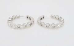 Inside-Out Diamond Hoop Earrings made in 14k White Gold