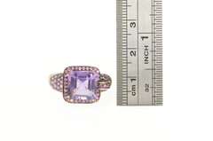 14K Rose Gold 5.85 Ctw Amethyst Tourmaline Pave Statement Ring