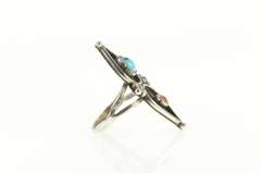 Sterling Silver Southwestern Turquoise Coral Ornate Ring