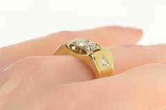 14K Yellow Gold 1.00 Ctw 1940's Diamond Square Wedding Ring