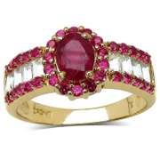 Gorgeous 14 Kt Gold Plated Natural Ruby Ring