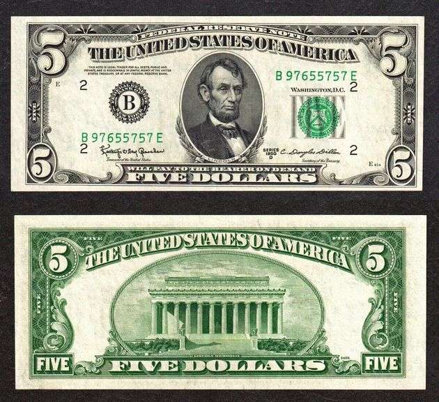 $5 1950-D FRN, Fr. 1965-B New York Ch CU