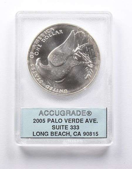 MS68 PL 1984-D Olympic Commemorative Dollar Accugrade Collectible Slab