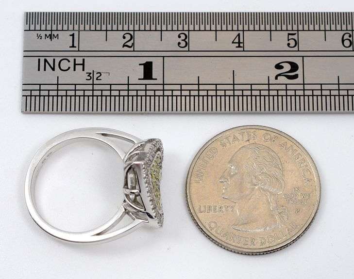 Sweet Heart Ring with yellow & White Diamonds