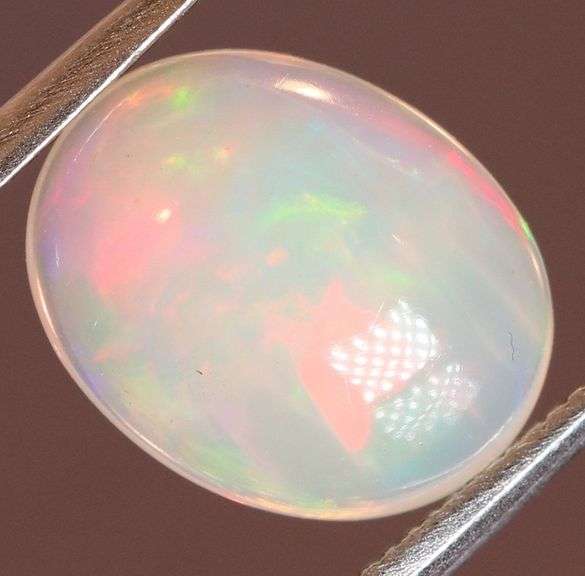 Block patterned 1.23ct frosty white Jelly Opal